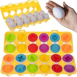   Iso Trade 00022674 12db-os műanyag tojás készségfejlesztő játék, többszínű
