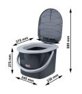 BranQ CEN-47910 műanyag turista WC, 15,5L, Sötétszürke