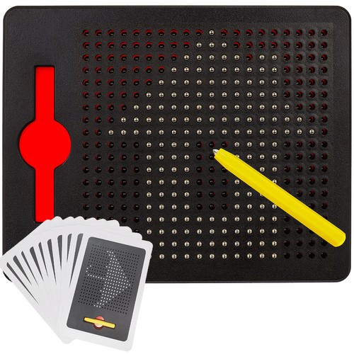 Kruzzel Magnet Drawing Board kézségfejlesztő mágneses golyós rajztábla, fekete/piros