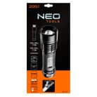 Neo Tools 99-101 alumínium zseblámpa 200 lum, fókuszálható, ipx7, 3xaaa, Fekete