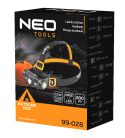 Neo TOP-99-028 LED fejlámpa, újratölthető, 1000lm, Fekete/Narancs