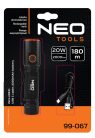 Neo Tools 99-067 akkus zseblámpa, usb c, 2000 lm, chn led, Fekete/Narancs