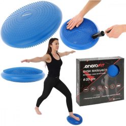   Enero Fit Massage Disk - masszírozó egyensúlyozó párna pumpával, 33cm , kék