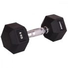 Enero Fit 91015200 - hatszögletű gumi súlyzó 8 kg, fekete/ezüst