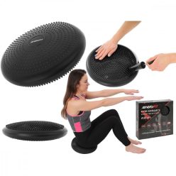   Enero Fit Massage Disk - masszírozó egyensúlyozó párna pumpával, 33cm , fekete