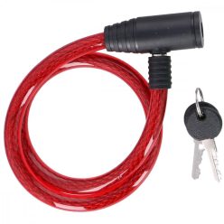 Dunlop Cable Lock - kulcsos biciklizár 1,2x65 cm, piros