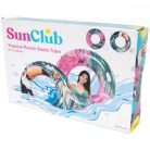 Sun Club Tropic - trópusi mintás úszógumi, 115cm, rózsaszín/zöld