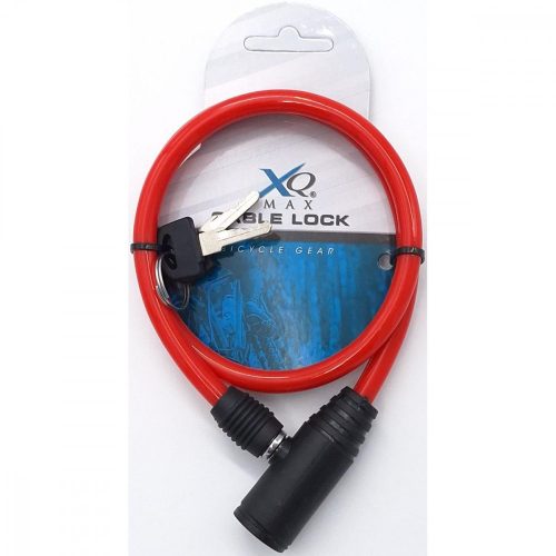 Xqmax Cable Lock - kulcsos kerékpárzár, 65cm, piros