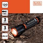 Black + Decker 235134 - taktikai alumínium LED zseblámpa, 3W, 120lm, fekete/narancs