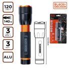 Black + Decker 235134 - taktikai alumínium LED zseblámpa, 3W, 120lm, fekete/narancs