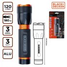 Black + Decker 235141 - taktikai alumínium LED zseblámpa, 3W, 120lm, fekete/narancs