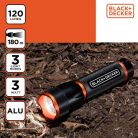 Black + Decker 235141 - taktikai alumínium LED zseblámpa, 3W, 120lm, fekete/narancs