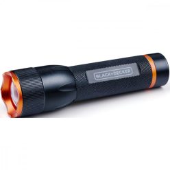   Black + Decker 235172 - taktikai alumínium LED zseblámpa, 10W, 500lm, fekete/narancs