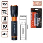 Black + Decker 235172 - taktikai alumínium LED zseblámpa, 10W, 500lm, fekete/narancs