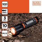 Black + Decker 235172 - taktikai alumínium LED zseblámpa, 10W, 500lm, fekete/narancs