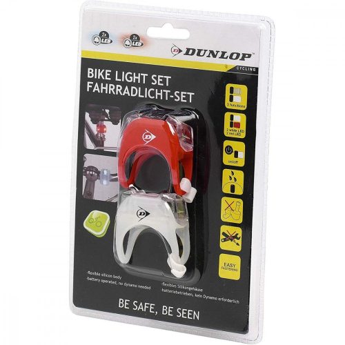 Dunlop 417929 - LED kerékpár lámpa készlet, fehér/piros