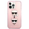 Karl Lagerfeld Glitter Karl`s & Choupette KLHCP13LKCTUGLP - Apple iPhone 13 tok, Rózsaszín