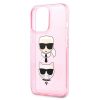 Karl Lagerfeld Glitter Karl`s & Choupette KLHCP13LKCTUGLP - Apple iPhone 13 tok, Rózsaszín