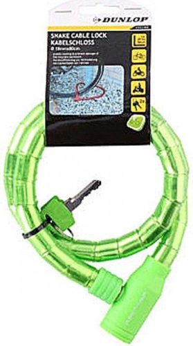 Dunlop Snake Cable Lock - kulcsos kerékpárzár, 80cm, zöld