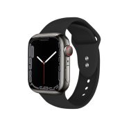 Apple Watch 1 6 SE 42mm 44mm 7 45mm Crong Liquid Band okosóra szíj Fekete