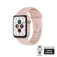 Apple Watch 1 6 SE 42mm 44mm 7 45mm Crong Liquid Band okosóra szíj Rózsaszín