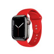 Apple Watch 1 6 SE 42mm 44mm 7 45mm Crong Liquid Band okosóra szíj Piros