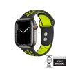 Crong Duo Sport - Apple Watch 38 / 40 / 41mm szilikon szíj, fekete/lime