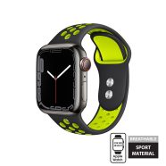 Apple Watch 1 6 SE 38mm 40mm 7 41mm Crong Duo Sport okosóra szíj Fekete