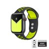 Crong Duo Sport - Apple Watch 38 / 40 / 41mm szilikon szíj, fekete/lime