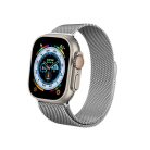 Crong Milano Steel - Apple Watch 42 / 44 / 45 / 49mm fém szíj, ezüst