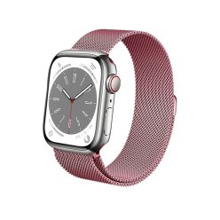   Crong Milano Steel - Apple Watch 38 / 40 / 41mm fém szíj, rózsaszín