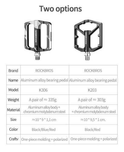 Rockbros K203-BK - kerékpár pedál készlet, fekete