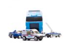 KX6681_2 rendőrségi játék kamion 6db autóval, Kék/Fehér