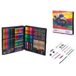   Super Mega Art Set 258-db-os festő és rajzkészlet, Többszínű