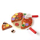 Wooden Pizza - fa pizza játék kiegészítőkkel, 20cm