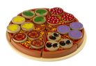 Wooden Pizza - fa pizza játék kiegészítőkkel, 20cm