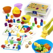 KX6260 - Montessori oktató játék,medve, színes