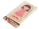 KX5957 - réteges fa montessori lány testkirakó játék, Többszínű