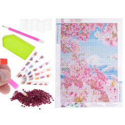   5D Cherry Flower gyémánt hímző mozaik készlet, Többszínű