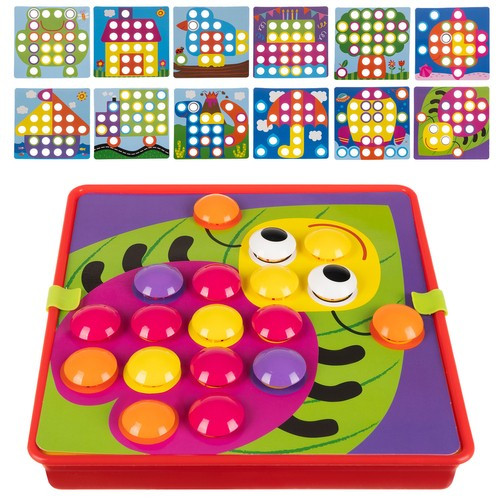Kruzzel 17250 - gombmozaik készségfejlesztő játék, többszínű