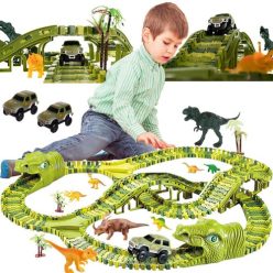   Kruzzel 22618 dinoszaurusz park autópályával, 271 elemes, zöld