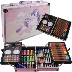   Maaleo 22768 145 db-os festő és rajzkészlet fém bőröndben, rózsaszín/többszínű