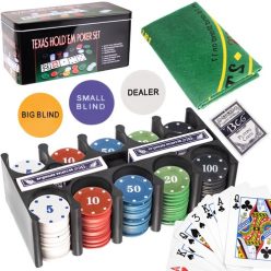 Texas Hold-em Poker Set 200 részes pókerkészlet, Többszínű