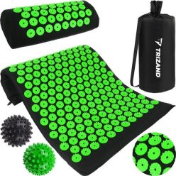   Trizand 22158 - akupresszúrás matrac labdákkal, 65x40x2cm, zöld/fekete
