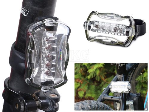 VG 14058 kerékpáros nyeregcsőre vagy vázra rögzíthető hátsó lámpa, fehér