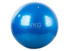 VG - 14172_N felfújható gumi gimnasztikai labda csíkos mintával, 65cm, lábpumpával, Kék