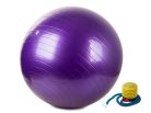VG - 14173_F felfújható gumi gimnasztikai labda csíkos mintával, 75cm, lábpumpával, Lila