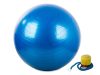 VG - 14173_N felfújható gumi gimnasztikai labda csíkos mintával, 75cm, lábpumpával, Kék