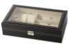 VG - 01491 - óra és szemüvegtartó és rendszerező doboz, 33 x 20 x 8cm, Fekete/Bézs