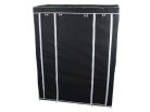 VG 01494 merev tartós textil ruhásszekrény, fekete/szürke